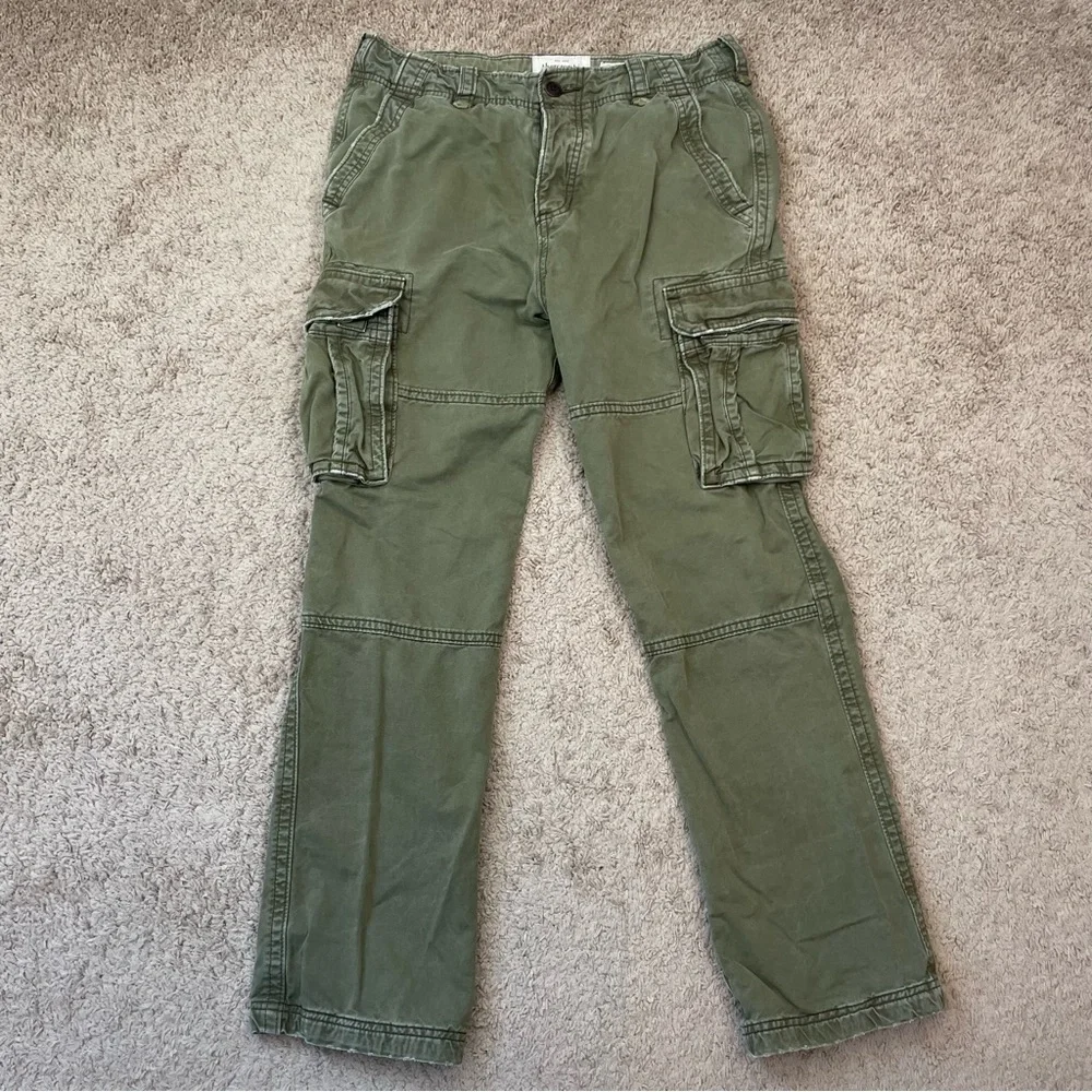 Abercrombie & Fitch Men’s Y2K Army Green Cotton Utility Cargo Pants Size 31X30